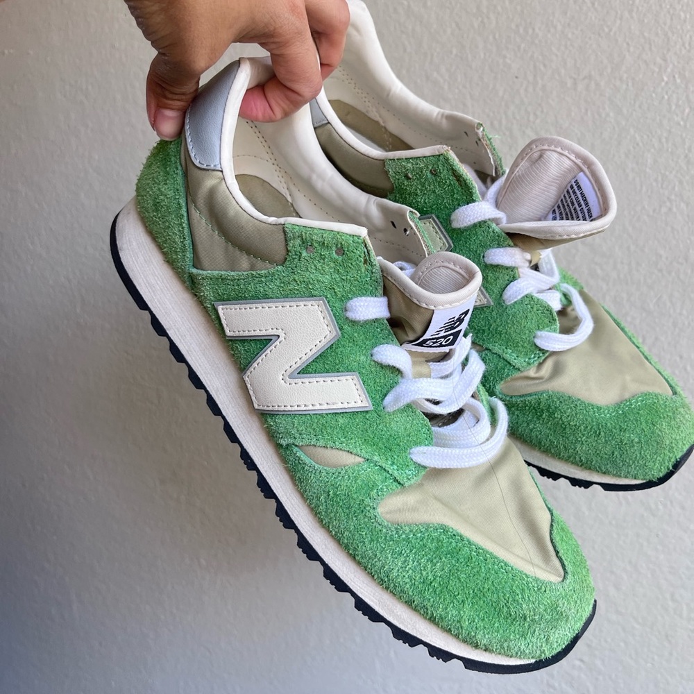 New Balance Green Suede & Cream Nylon Runners